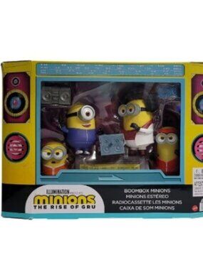 Minions Boombox Set Figures Josh Kevin Bob Stuart